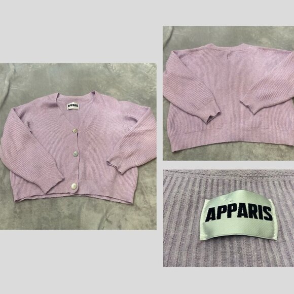 Apparis Purple Rib Knit Cardigan Sweater 3022 - Picture 2 of 11